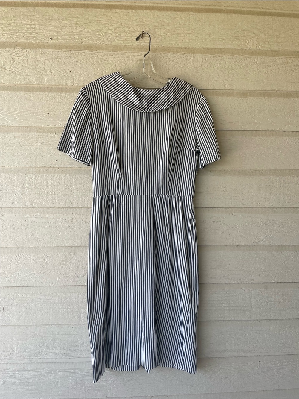 Vintage Custom Made Black And White striped Cotton Dress